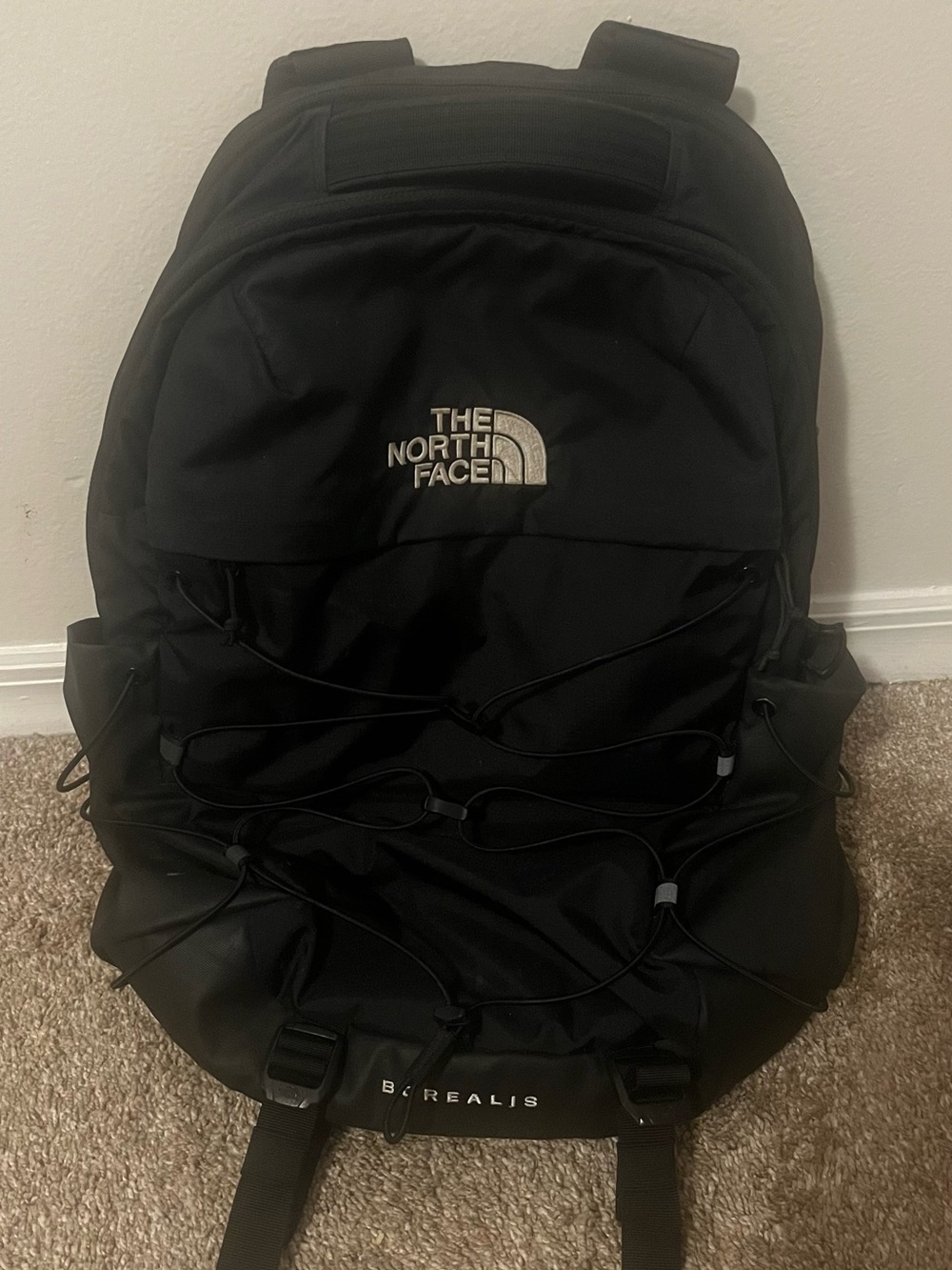 The North Face Borealis Backpack Black with White details